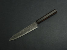 Load image into Gallery viewer, KICHIJI RYUHYO KUROZOME SG2 DAMASCUS PETTY 150MM OCTAGONAL MONO EBONY HANDLE