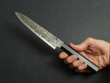 Load image into Gallery viewer, KICHIJI RYUHYO KUROZOME SG2 DAMASCUS PETTY 150MM OCTAGONAL MONO EBONY HANDLE