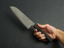 Load image into Gallery viewer, KICHIJI GINREI GINSAN NASHIJI SANTOKU 170MM OCTAGONAL MONO EBONY HANDLE*