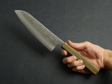 Load image into Gallery viewer, KICHIJI GINREI GINSAN NASHIJI SANTOKU 170MM OCTAGONAL MONO BUBINGA HANDLE*