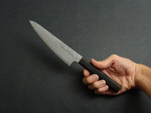 Load image into Gallery viewer, KICHIJI GINREI GINSAN NASHIJI KO-SANTOKU 150MM OCTAGONAL MONO EBONY HANDLE