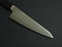 Load image into Gallery viewer, KICHIJI HIKARI SLD STAINLESS CLAD 3 LAYER KO-SANTOKU 150MM OCTAGONAL MONO EBONY HANDLE