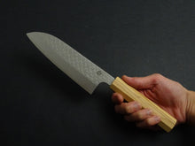 Load image into Gallery viewer, KICHIJI SG2 ARARE SANTOKU 165MM OCTAGONAL OLIVE MONO HANDLE*