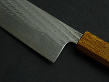 Load image into Gallery viewer, KICHIJI AUS-10 NAWAME DAMASCUS GYUTO 240MM OCTAGONAL BURNT OAK HANDLE