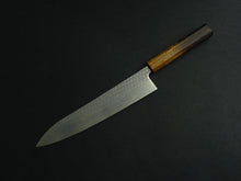 Load image into Gallery viewer, KICHIJI AUS-10 NAWAME DAMASCUS GYUTO 240MM OCTAGONAL BURNT OAK HANDLE