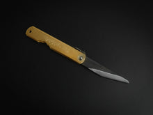 Load image into Gallery viewer, HIGONOKAMI AOGAMI WARIKOMI KIRIDASHI KNIFE BRASS HANDLE