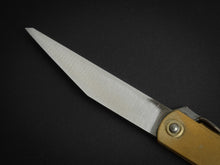 Load image into Gallery viewer, HIGONOKAMI AOGAMI WARIKOMI KIRIDASHI KNIFE BRASS HANDLE