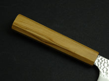 Load image into Gallery viewer, KICHIJI HAYABUSA VG-10 HAMMERED NAKIRI KNIFE 170MM OCTAGONAL MONO OLIVE HANDLE