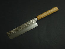 Load image into Gallery viewer, KICHIJI HAYABUSA VG-10 HAMMERED NAKIRI KNIFE 170MM OCTAGONAL MONO OLIVE HANDLE