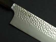 Load image into Gallery viewer, KICHIJI HAYABUSA VG-10 HAMMERED NAKIRI KNIFE 170MM OCTAGONAL MONO BUBINGA HANDLE