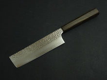 Load image into Gallery viewer, KICHIJI HAYABUSA VG-10 HAMMERED NAKIRI KNIFE 170MM OCTAGONAL MONO BUBINGA HANDLE
