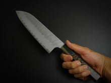 Load image into Gallery viewer, NIGARA AOGAMI SUPER CORE STAINLESS CLAD MIGAKI HAMMERED SANTOKU 180MM*