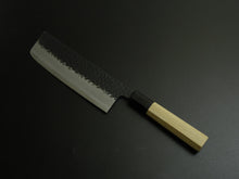 Load image into Gallery viewer, OUL AOGAMI SUPER STAINLESS CLAD KUROUCHI HAMMERED NAKIRI 165MM OCTAGONAL MAGNOLIA WOOD HANDLE
