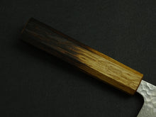 Load image into Gallery viewer, KICHIJI GINSAN DAMASCUS HAMMERED SANTOKU 170MM OCTAGONAL OAKWOOD HANDLE