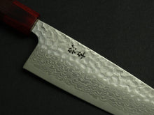 Load image into Gallery viewer, KICHIJI GINSAN DAMASCUS HAMMERED SANTOKU 170MM OCTAGONAL ROSEWOOD HANDLE