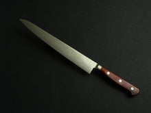 Load image into Gallery viewer, KICHIJI VG-10 33 LAYER DAMASCUS SUJIHIKI 240MM RED HANDLE