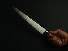 Load image into Gallery viewer, KICHIJI VG-10 33 LAYER DAMASCUS SUJIHIKI 240MM RED HANDLE