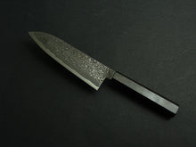 Load image into Gallery viewer, KICHIJI RYUHYO KUROZOME SG2 DAMASCUS SANTOKU 175MM OCTAGONAL MONO EBONY HANDLE