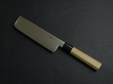 Load image into Gallery viewer, YOSHIHIRO GINSAN DAMASCUS NAKIRI 180MM OCTAGONAL MAGNOLIA HANDLE