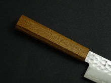 Load image into Gallery viewer, KICHIJI SW HAMMERED SANTOKU 180MM OCTAGONAL OAKWOOD HANDLE