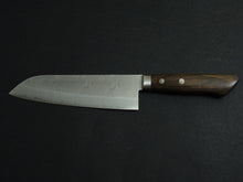 Load image into Gallery viewer, MASUTANI SEKKA VG-10 NASHIJI DAMASCUS SANTOKU 170MM BROWN HANDLE