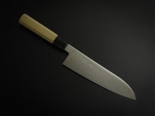 Load image into Gallery viewer, KICHIJI VG-1 WA-SANTOKU OCTAGONAL MAGNOLIA HANDLE 180MM WITH SAYA*