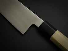 Load image into Gallery viewer, KICHIJI VG-1 WA-SANTOKU OCTAGONAL MAGNOLIA HANDLE 180MM WITH SAYA*