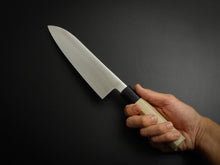 Load image into Gallery viewer, KICHIJI VG-1 WA-SANTOKU OCTAGONAL MAGNOLIA HANDLE 180MM WITH SAYA*