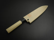 Load image into Gallery viewer, KICHIJI VG-1 WA-SANTOKU OCTAGONAL MAGNOLIA HANDLE 180MM WITH SAYA*