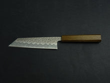 Load image into Gallery viewer, OUL SHIROGAMI-1 STAINLESS CLAD HAMMERED BUNKA 170MM BLACK OAK HANDLE*