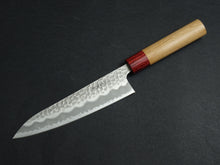 Load image into Gallery viewer, KICHIJI AOGAMI SUPER STAINLESS CLAD HAMMERED MIGAKI GYUTO 180MM CHERRY WOOD HANDLE