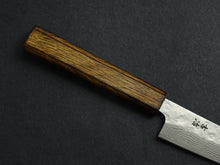 Load image into Gallery viewer, KICHIJI 440C HAMMERED DAMASCUS PETTY 150MM OAK/BAIKOKU HANDLE