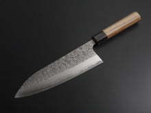 Load image into Gallery viewer, MATSUBARA AOGAMI-2 STAINLESS CLAD NASHIJI HAMMERED GYUTO 210MM WALNUT HANDLE*