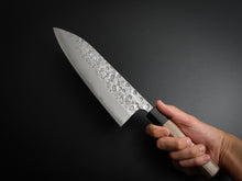 Load image into Gallery viewer, MATSUBARA AOGAMI-2 STAINLESS CLAD NASHIJI HAMMERED GYUTO 210MM WALNUT HANDLE*