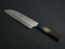 Load image into Gallery viewer, KICHIJI VG-5 HAMMERED SANTOKU 180MM OCTAGONAL AKATSUKI (BURNT & DYED) HANDLE