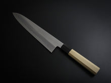 Load image into Gallery viewer, HITOHIRA KIKUCHIYO REN SHIROGAMI-2 GYUTO 240MM MAGNOLIAWOOD OCTAGONAL HANDLE
