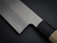 Load image into Gallery viewer, HITOHIRA GOROBEI REN SHIROGAMI-2 DAMASCUS GYUTO 240MM MAGNOLIA OCTAGONAL HANDLE