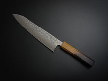 Load image into Gallery viewer, KICHIJI SLD WASHIJI GYUTO 210MM OCTAGONAL BURNT OAKWOOD HANDLE