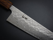 Load image into Gallery viewer, KICHIJI 440C HAMMERED DAMASCUS GYUTO 210MM OAK/BAIKOKU HANDLE