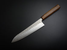Load image into Gallery viewer, KICHIJI 440C HAMMERED DAMASCUS GYUTO 210MM OAK/BAIKOKU HANDLE