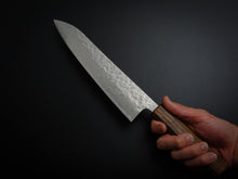 Load image into Gallery viewer, KICHIJI 440C HAMMERED DAMASCUS GYUTO 210MM OAK/BAIKOKU HANDLE
