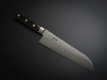 Load image into Gallery viewer, KICHIJI AUS-8 HAMMERED SANTOKU KNIFE 180MM BROWN PAKKA HANDLE