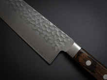 Load image into Gallery viewer, KICHIJI AUS-8 HAMMERED SANTOKU KNIFE 180MM BROWN PAKKA HANDLE