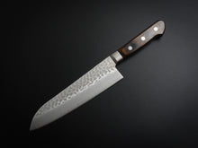 Load image into Gallery viewer, KICHIJI AUS-8 HAMMERED SANTOKU KNIFE 180MM BROWN PAKKA HANDLE