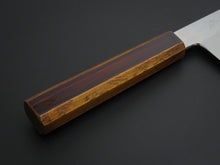Load image into Gallery viewer, HADO JUNPAKU SHIROGAMI-1 STAINLESS CLAD SANTOKU 180MM URUSHI OAKWOOD HANDLE**
