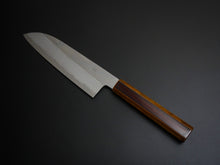 Load image into Gallery viewer, HADO JUNPAKU SHIROGAMI-1 STAINLESS CLAD SANTOKU 180MM URUSHI OAKWOOD HANDLE**