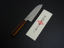 Load image into Gallery viewer, HADO JUNPAKU SHIROGAMI-1 STAINLESS CLAD SANTOKU 180MM URUSHI OAKWOOD HANDLE**
