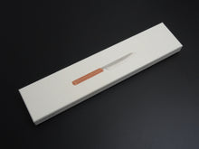 Load image into Gallery viewer, HADO JUNPAKU SHIROGAMI-1 STAINLESS CLAD SANTOKU 180MM URUSHI OAKWOOD HANDLE**