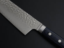 Load image into Gallery viewer, OUL AUS-10 HAMMERED KIRITSUKE GYUTO 190MM BLUE PAKKA HANDLE