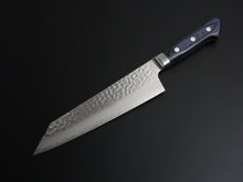 Load image into Gallery viewer, OUL AUS-10 HAMMERED KIRITSUKE GYUTO 190MM BLUE PAKKA HANDLE